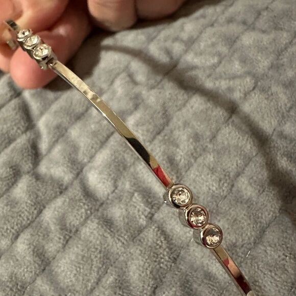 Anne Klein Silver-Tone Bracelet with Crystal Accents - Picture 6 of 14